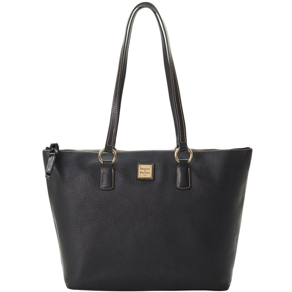 Dooney & Bourke Pebble Leather Wren Zip Tote Black